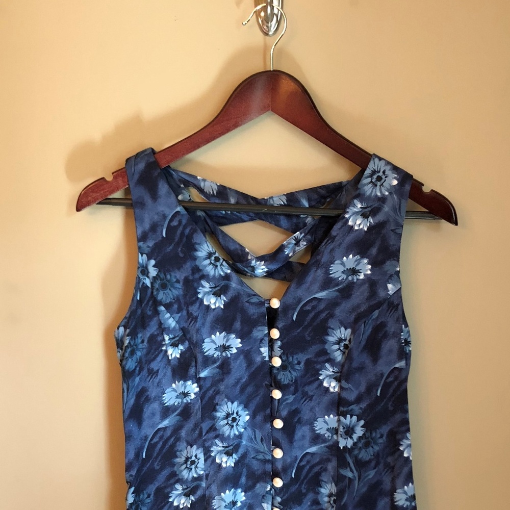 Vintage Floral Button Down Dress